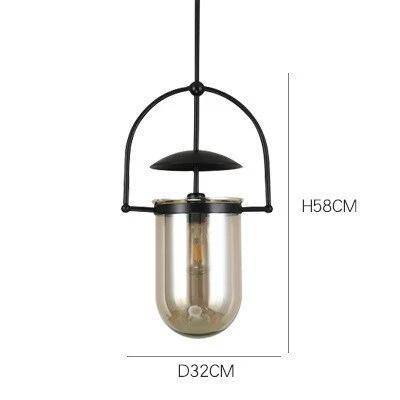 pendant light LED design with rounded glass and industrial metal