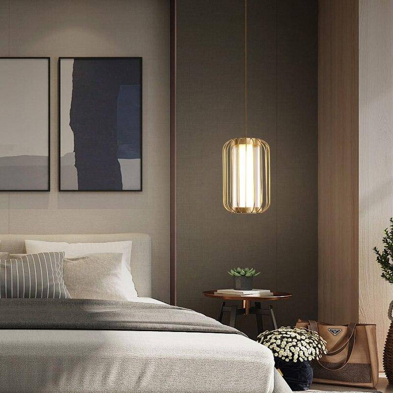 pendant light Hall metal cage LED design