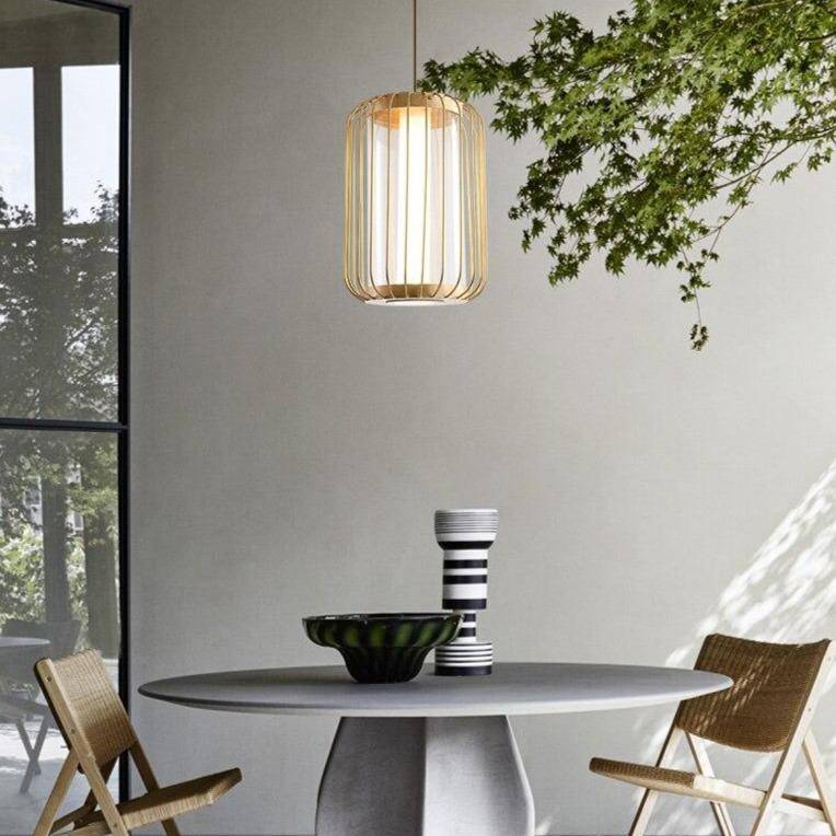 pendant light Hall metal cage LED design