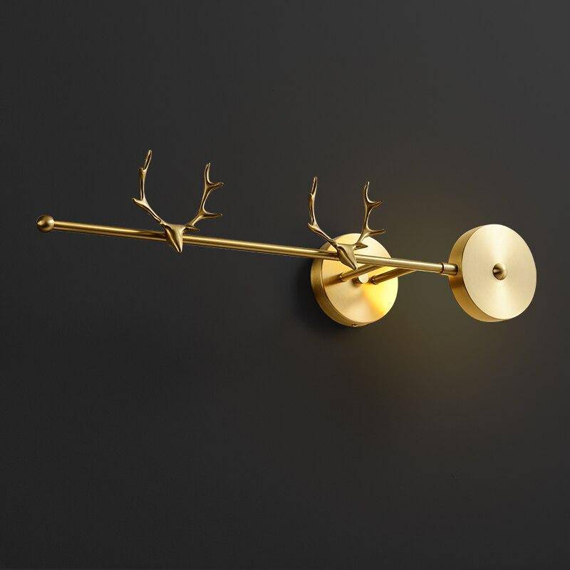 wall lamp LED wall design with golden deer antlers