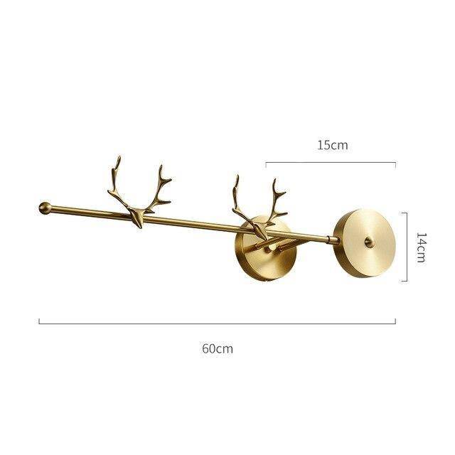 wall lamp LED wall design with golden deer antlers