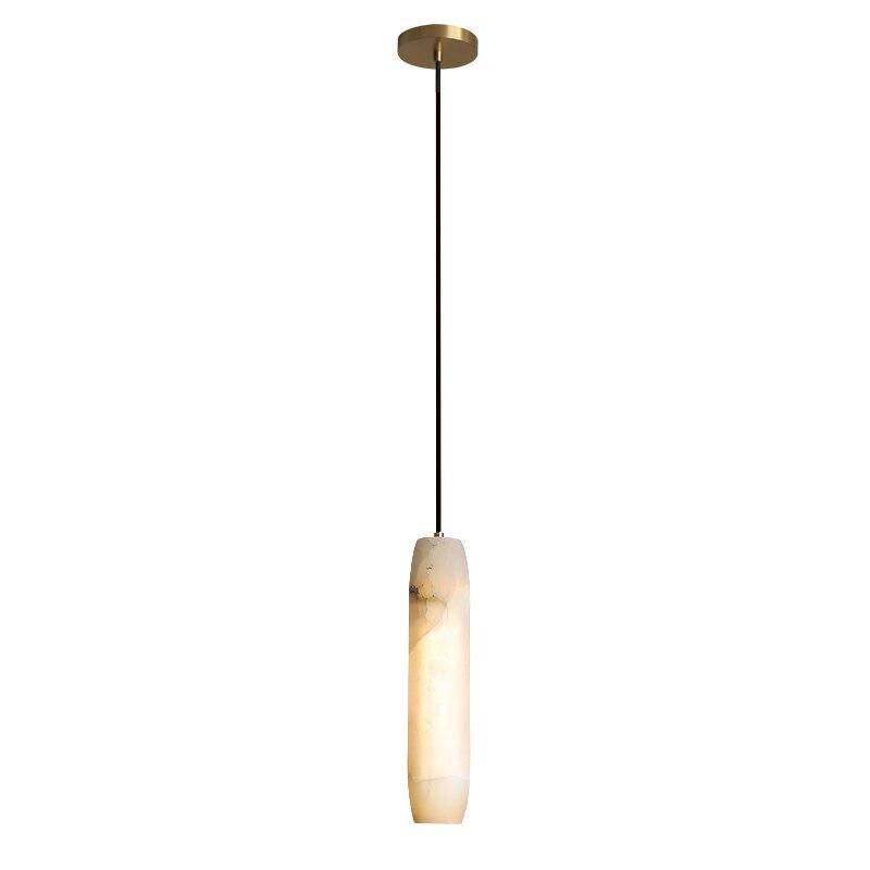 Suspension design LED avec abat-jour en marbre blanc Luxury