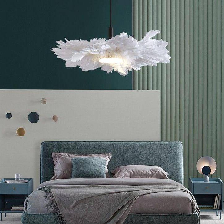 pendant light with feathers LED romantic style