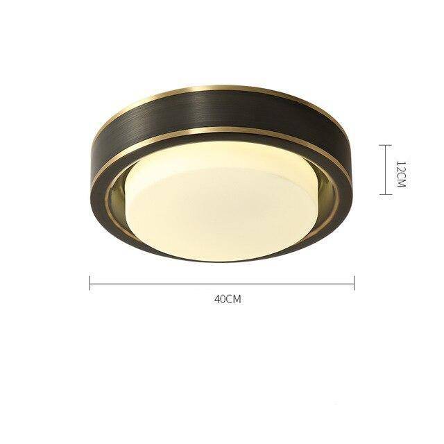 Plafonnier design LED rond aux bords rétro dorés