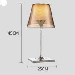 Modern LED table lamp with lampshade in Art coloured glass