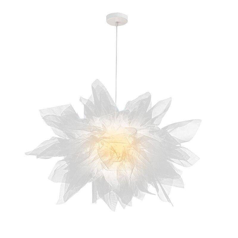 Lámpara de suspensión design LED con flor de tela