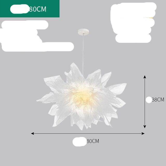 Lámpara de suspensión design LED con flor de tela