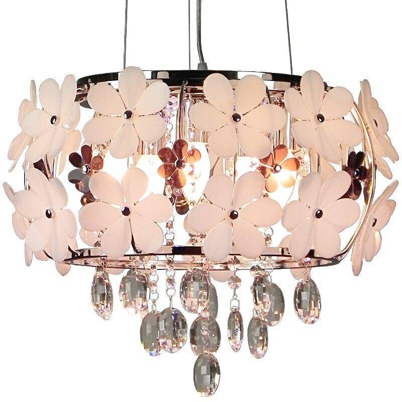 pendant light LED design with flower motifs in luxury metal