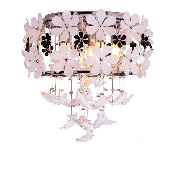 Lámpara de suspensión design LED con motivos florales en metal de lujo