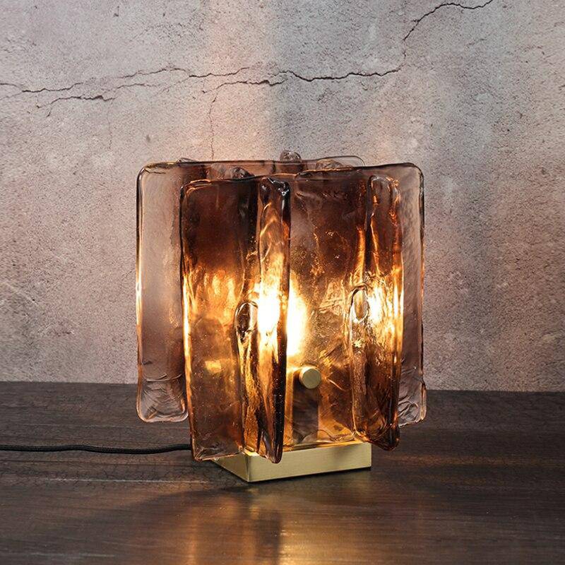 Lámpara de mesa design LED con placa de vidrio Creative