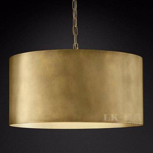 Suspension design LED avec abat-jour cylindre métal industriel