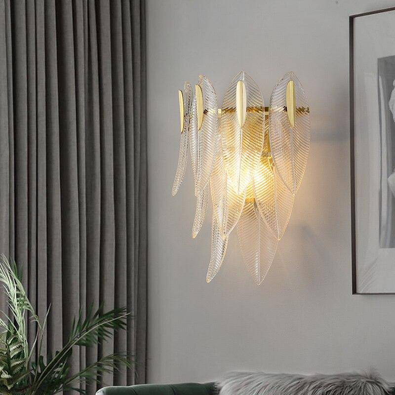 Applique murale design LED en feuille de verre Coffee
