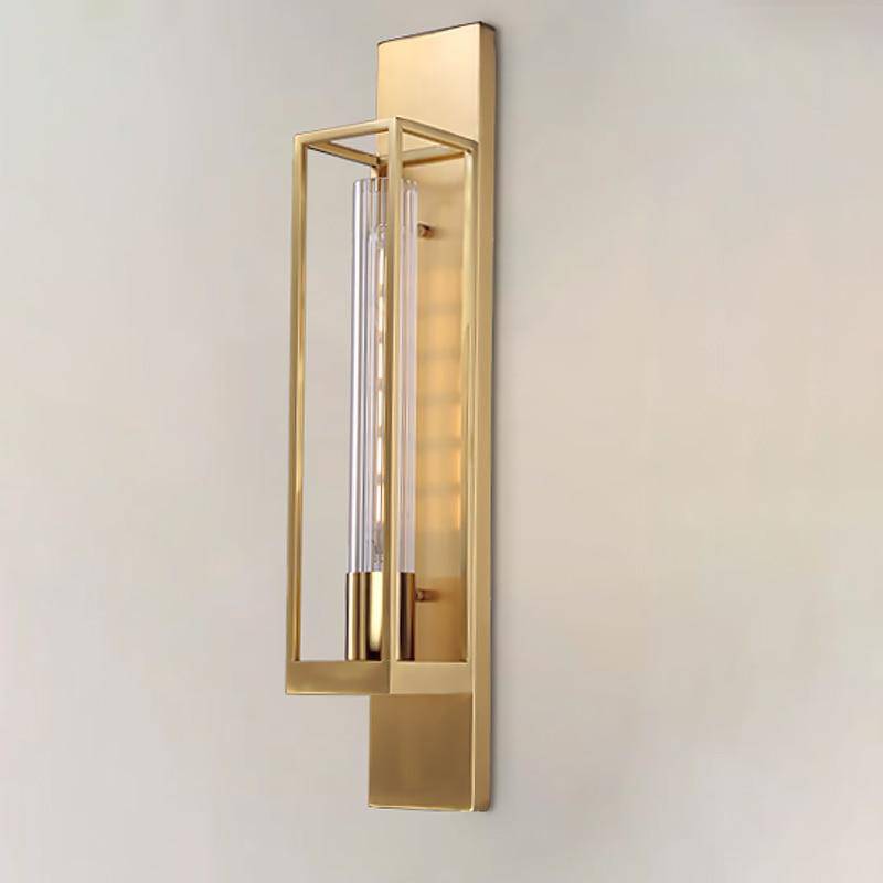 wall lamp LED design wall lamp with gold rectangle cage