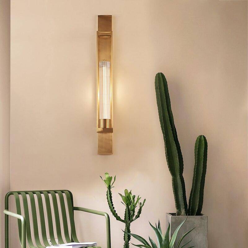 wall lamp LED design wall lamp with gold rectangle cage