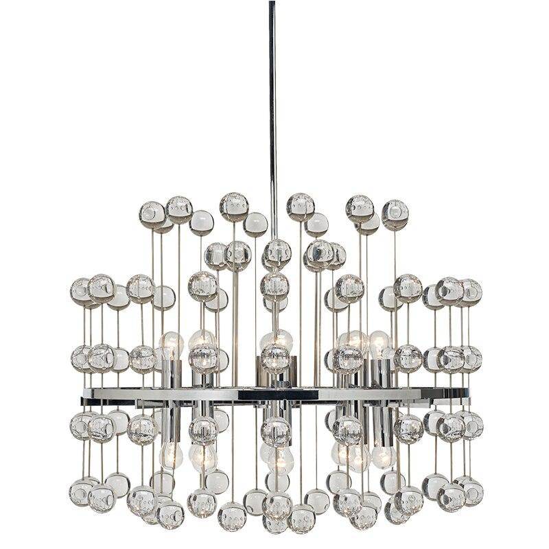 Lustre design LED avec boules crystal style Art