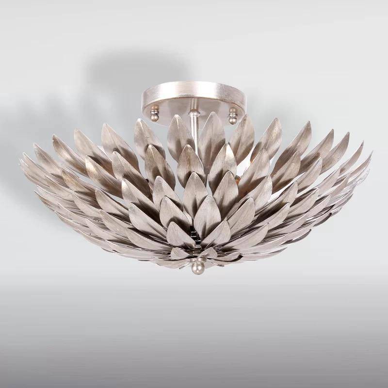 LED ceiling lamp with metal imitation flower design