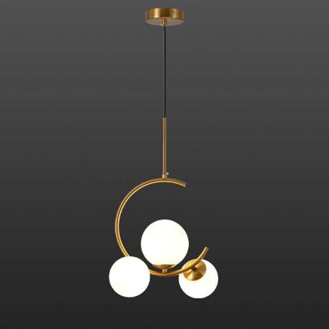 Suspension design LED dorée avec cercle en métal Shadow