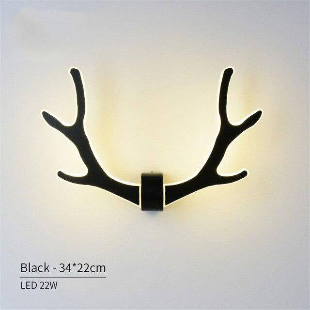 wall lamp wooden LED design in the shape of stag horns