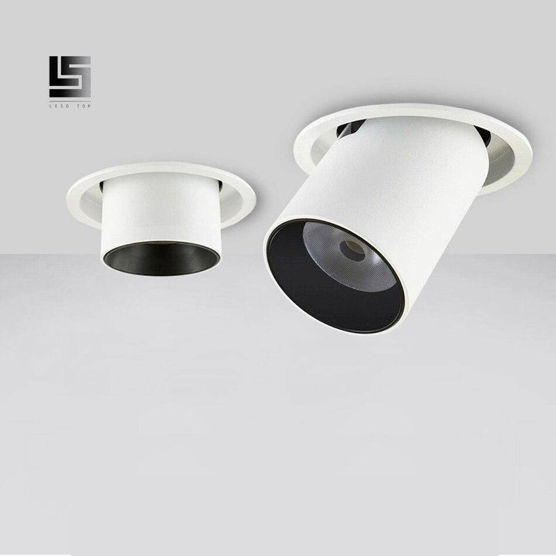 Spotlight modern swivel recessed LED in white metal