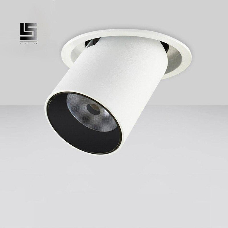 Spotlight modern swivel recessed LED in white metal