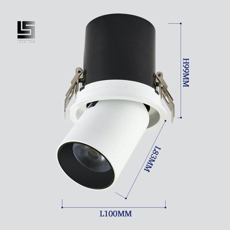 Spotlight modern swivel recessed LED in white metal