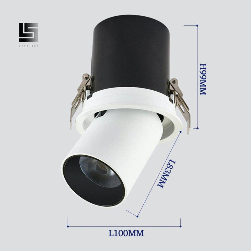 Moderno foco empotrable LED giratorio de metal blanco