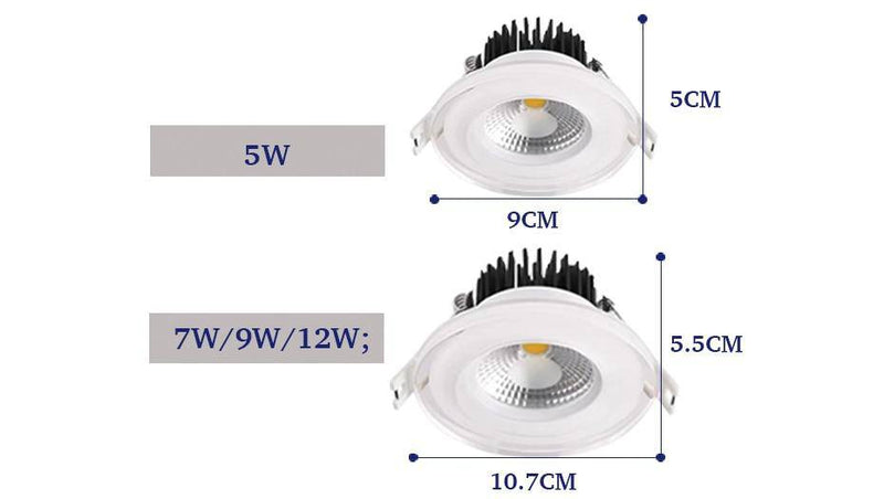 Spotlight round recessed LED with 3 light colours