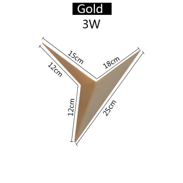 wall lamp Metal triangle LED wall design Loft