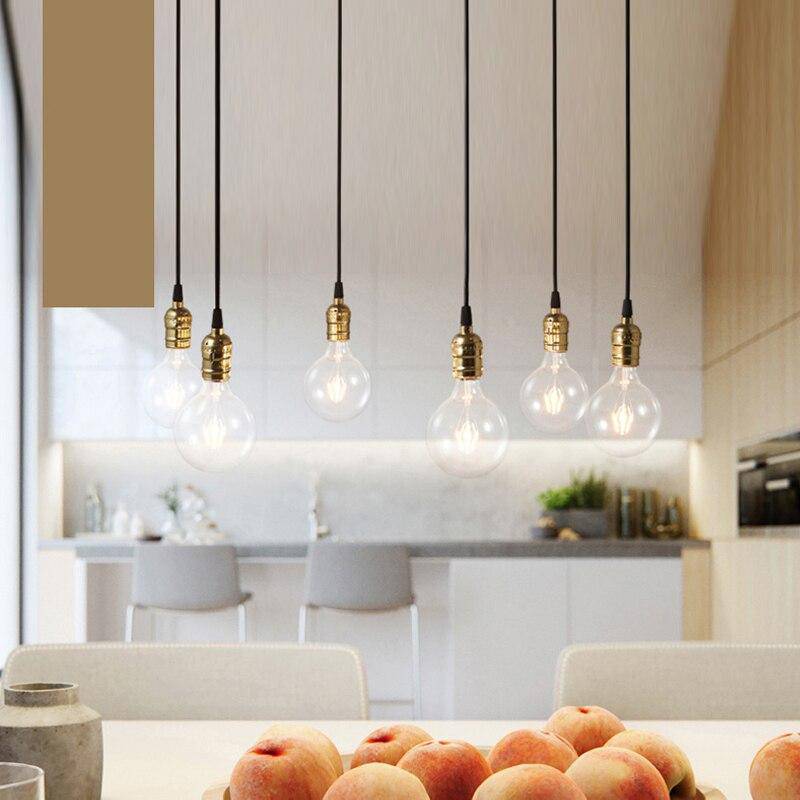 pendant light industrial LED with several retro bulbs