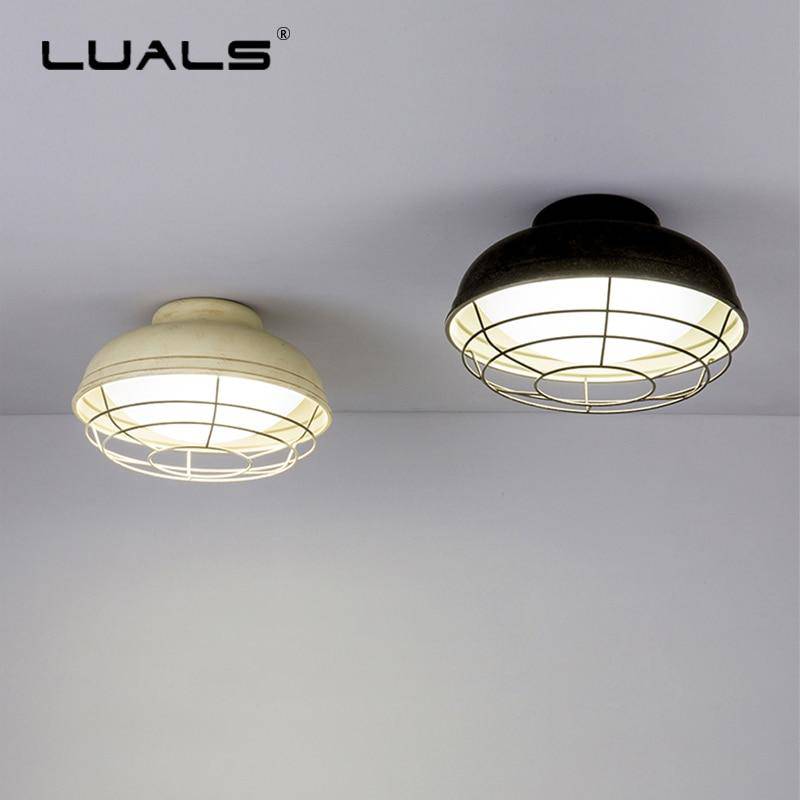 Modern LED ceiling light with metal cage Loft style