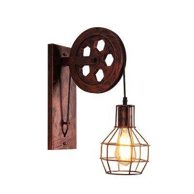 wall lamp retro LED wall mounted with industrial metal cage