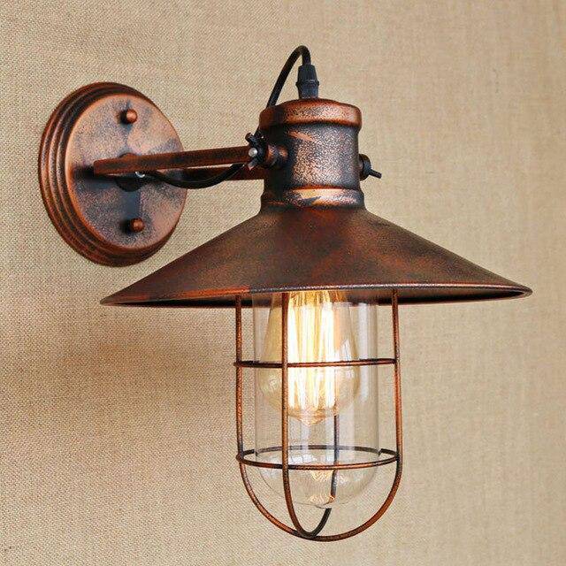 wall lamp retro LED wall light with lampshade conical elongated copper