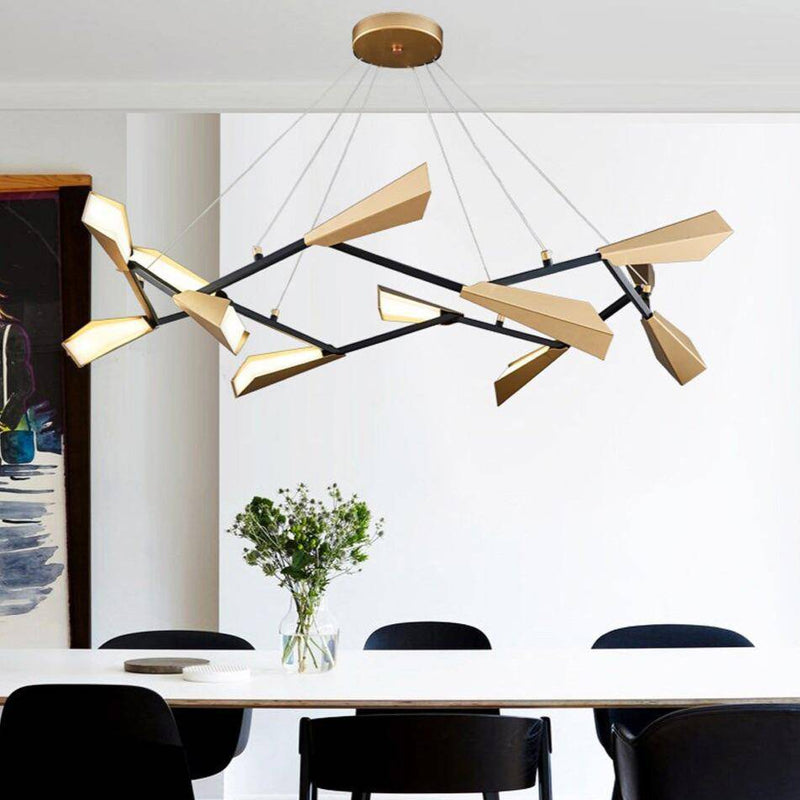 Lustre moderne LED avec plusieurs abat-jours aluminium Creative