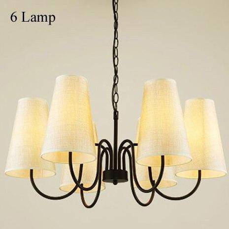 pendant light metal LED backlight with multiple fabric shades