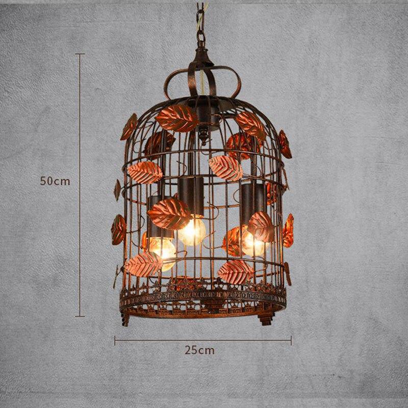 pendant light metal LED retro birdcage style