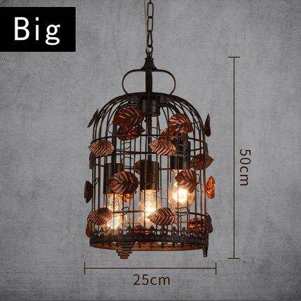 pendant light metal LED retro birdcage style