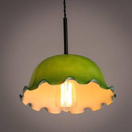 pendant light LED retro with lampshade with curved edges