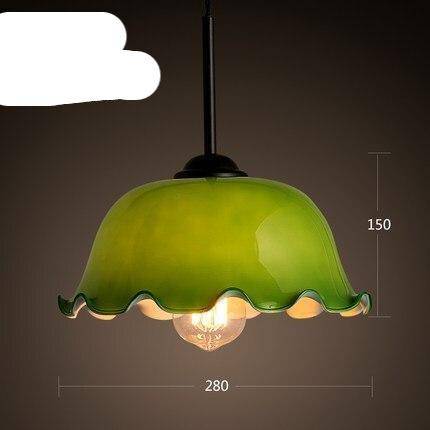 pendant light LED retro with lampshade with curved edges