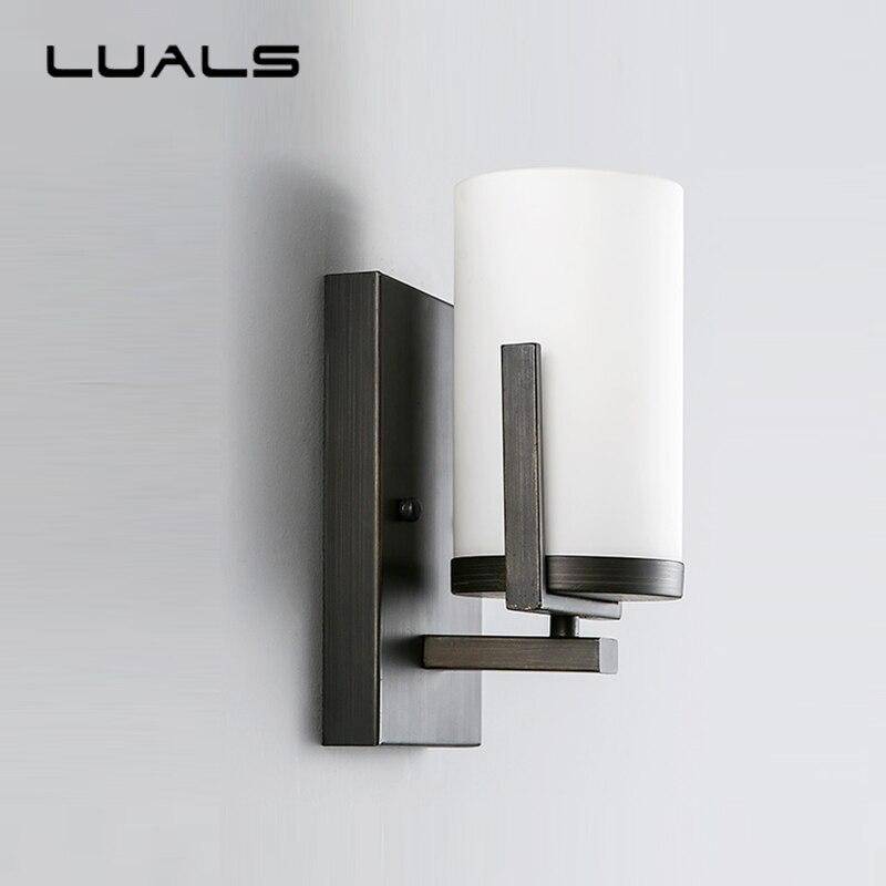 wall lamp metal LED wall light with lampshade cylindrical white