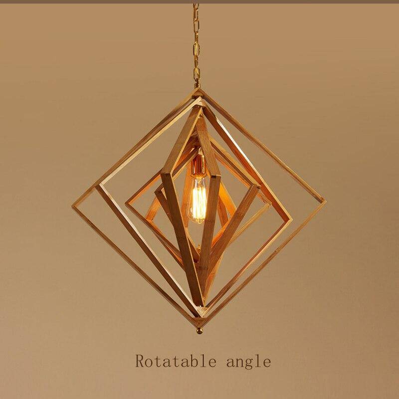 pendant light bamboo LED with several diamonds
