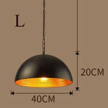 pendant light LED retro with lampshade rounded metal