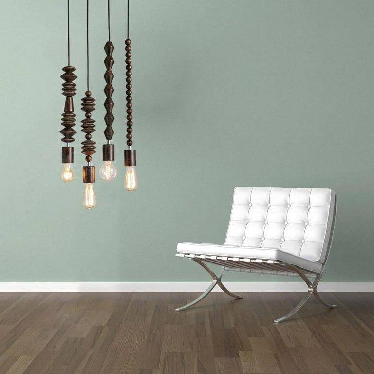 pendant light wooden retro with Edison bulb