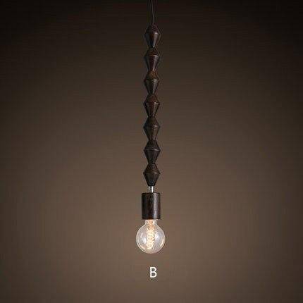 Suspension retro en bois avec ampoule Edison