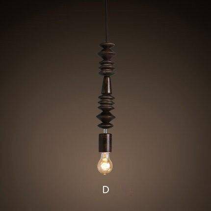 Suspension retro en bois avec ampoule Edison