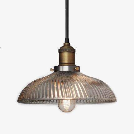 pendant light LED retro with lampshade glass and Edison bulb