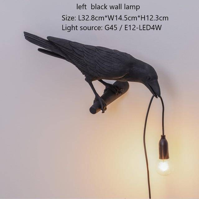 wall lamp LED wall with bird holding a lamp in its beak