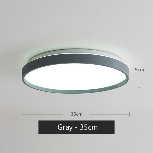 Glenn modern circular slimline metallic LED ceiling light