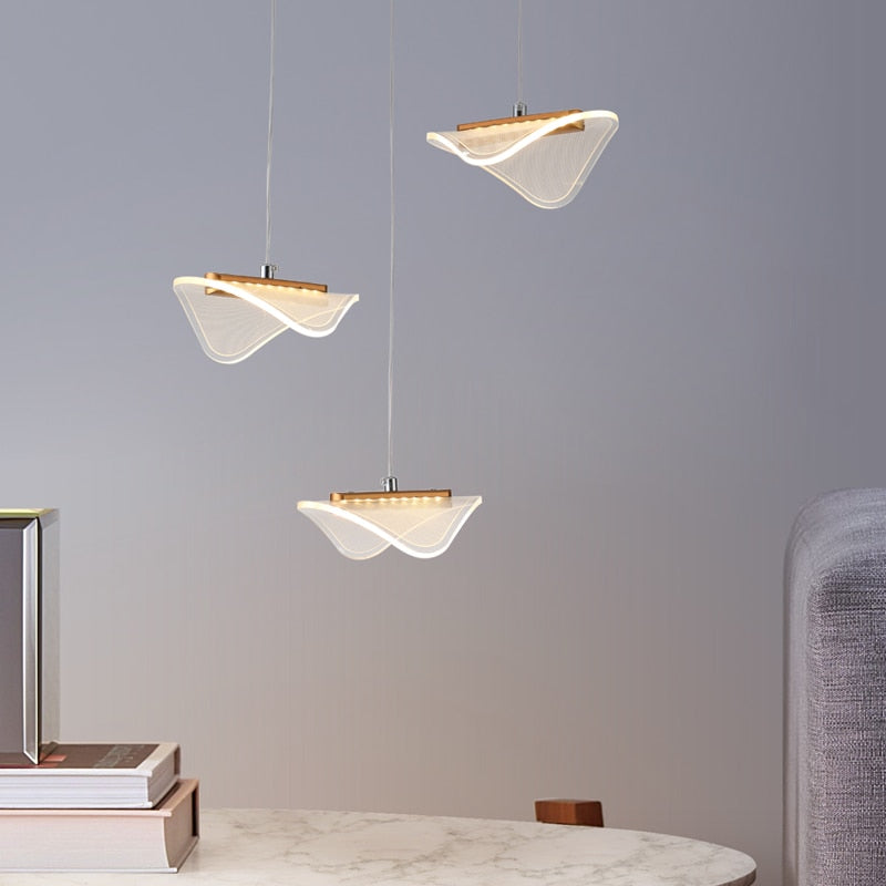 Modern LED chandelier with lampshade white and rounded Astrid