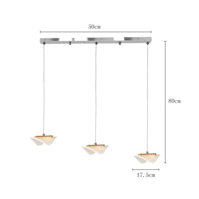 Modern LED chandelier with lampshade white and rounded Astrid