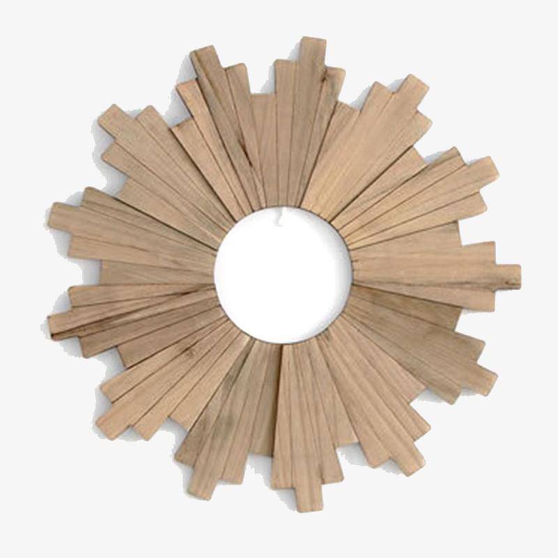 Large wooden design mirror Sun style